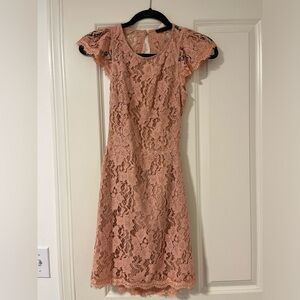 Open back blush pink mini dress